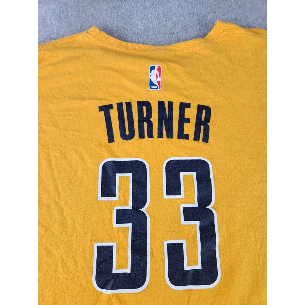 Adidas NBA Indiana Pacers SZ 2XL T-shirt #33 TURNER Yellow Jersey Tee Basketball